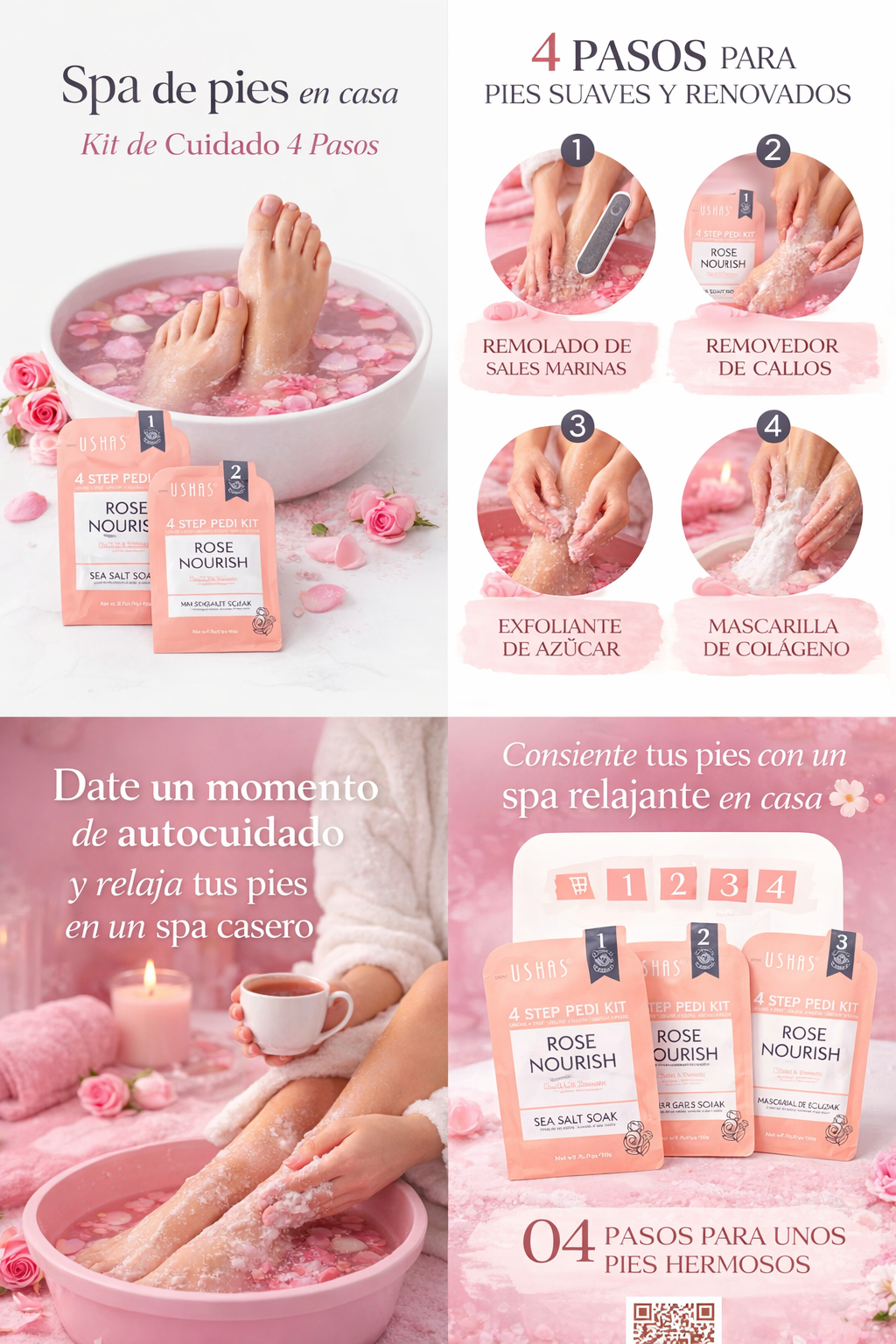 Kit Cuidado de Pies 4 Pasos Ushas