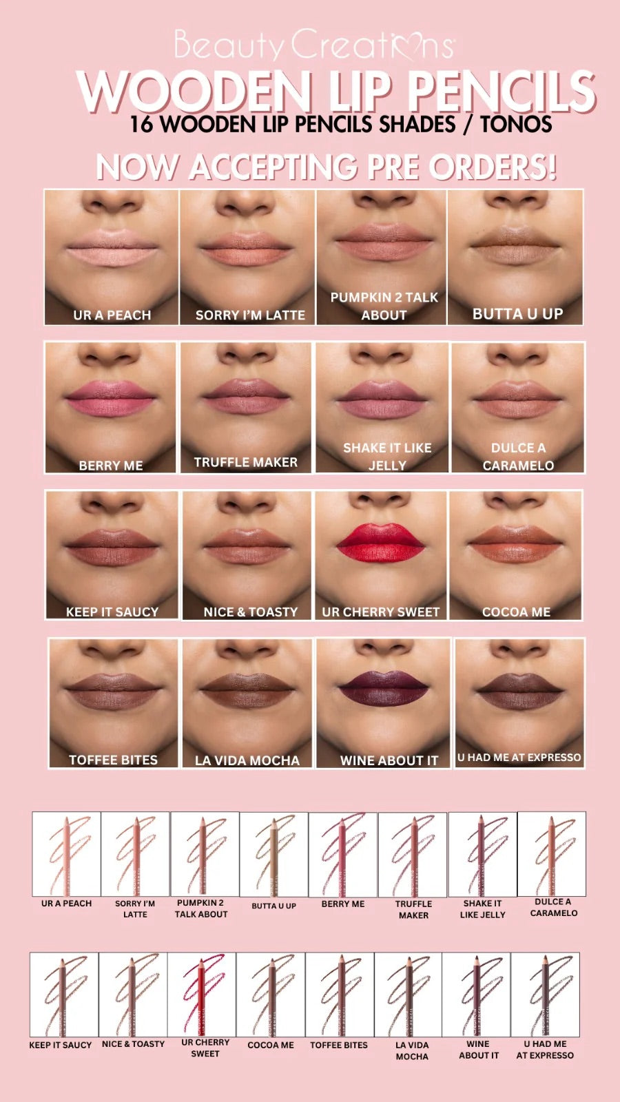 Wooden Lip Pencil  Beauty Creations