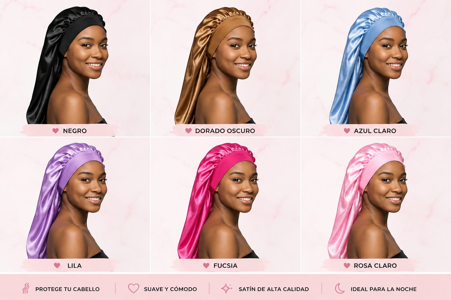 Gorro satin cabello largo