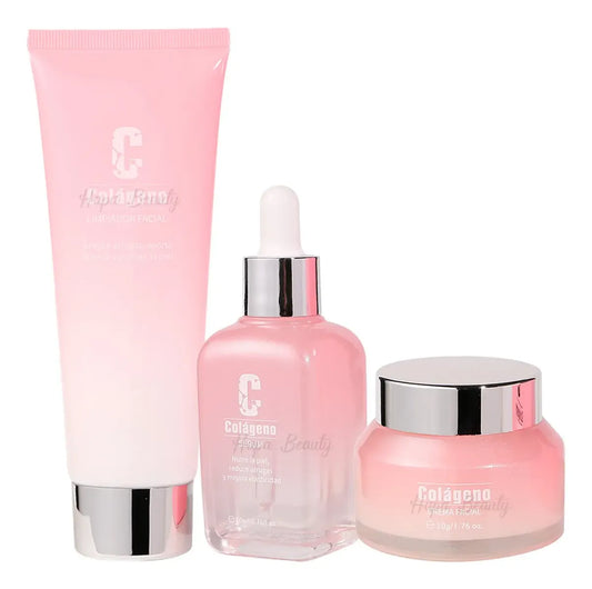 Kit Facial de Colágeno Flamenco – Rutina Completa de Hidratación y Luminosidad ✨