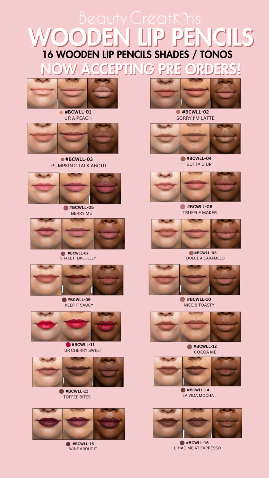 Wooden Lip Pencil  Beauty Creations